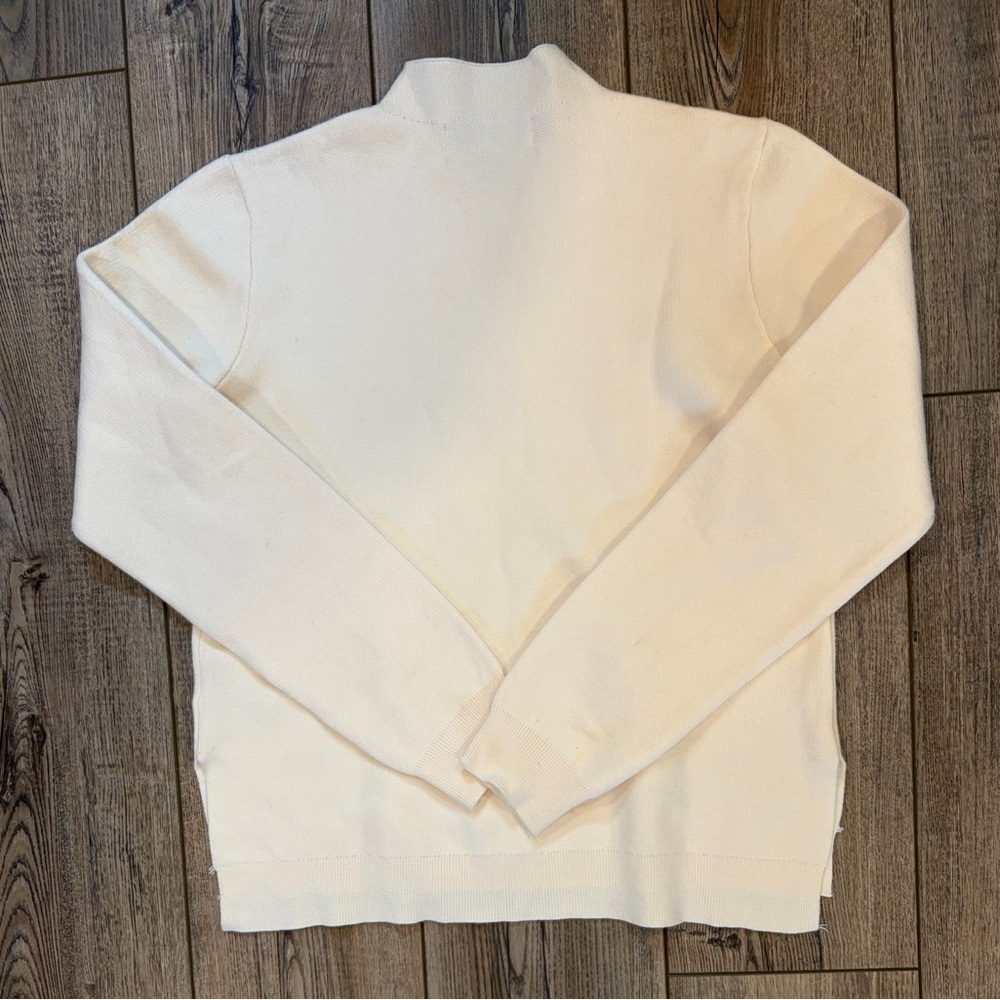 By Design Cream Mock Neck Knit Sweater | Size S | Small Flaw - Picture 6 of 9
